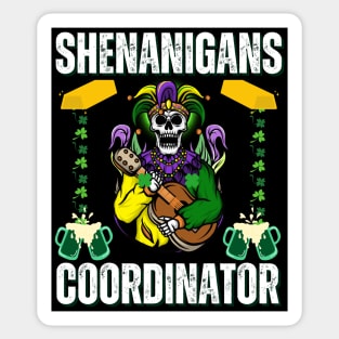 Shenanigans Coordinator - Skull Joker Playing Guitar Sticker